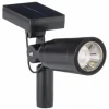Solar Spot Lights, 6 Lumens, Black Plastic, 2-Pk.