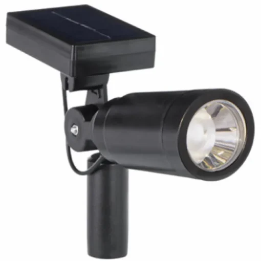 Solar Spot Lights, 6 Lumens, Black Plastic, 2-Pk.