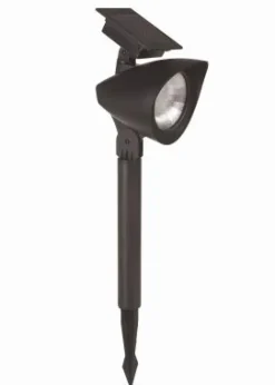 Solar Spot Lights, 6 Lumens, Black Plastic, 2-Pk.