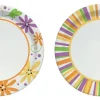 Solo Paper Mixed Garden Party Stripes and Flowers Design Plate 7 in. Dia. 48 pk (Pack of 12)