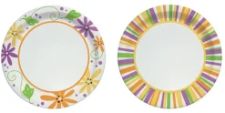 Solo Paper Mixed Garden Party Stripes and Flowers Design Plate 7 in. Dia. 48 pk (Pack of 12)
