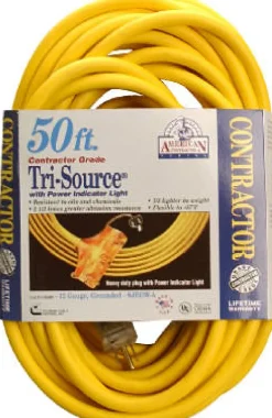Southwire Outdoor 50 ft. L Yellow Tri-Source Extension Cord 12/3 SJEOOW