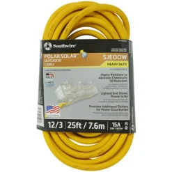 Southwire Outdoor 25 ft. L Yellow Tri-Source Extension Cord 12/3 SJEOOW