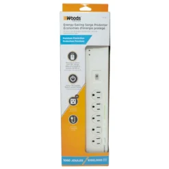 Southwire Woods 5 ft. L 6 outlets Power Strip w/Surge Protection White 1080 J