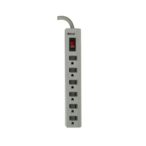 Southwire Woods 1.5 ft. L 6 outlets Power Strip w/Surge Protection White 280 J