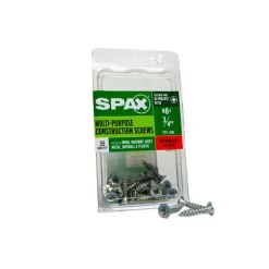 SPAX No. 8 x 3/4 in. L Phillips/Square Flat Head Zinc-Plated Steel Multi-Purpose Screw 35 each