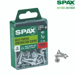SPAX No. 8 x 3/4 in. L Phillips/Square Flat Head Zinc-Plated Steel Multi-Purpose Screw 35 each