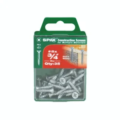 SPAX No. 8 x 3/4 in. L Phillips/Square Flat Head Zinc-Plated Steel Multi-Purpose Screw 35 each