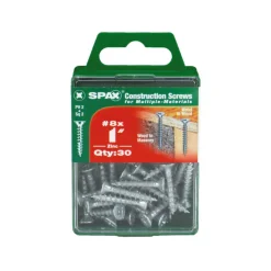 SPAX No. 8 x 1 in. L Phillips/Square Flat Head Zinc-Plated Steel Multi-Purpose Screw 30 each