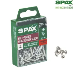 SPAX No. 8 x 3/4 in. L Phillips/Square Zinc-Plated Multi-Purpose Screws 35 pk