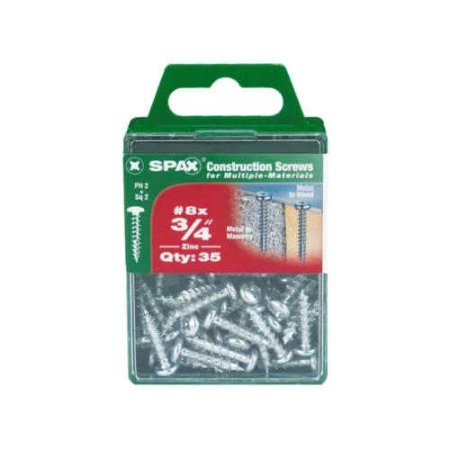 SPAX No. 8 x 5/8 in. L Phillips/Square Flat Head Zinc-Plated Steel Multi-Purpose Screw 40 each
