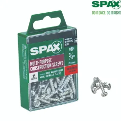 SPAX No. 8 x 5/8 in. L Phillips/Square Flat Head Zinc-Plated Steel Multi-Purpose Screw 40 each