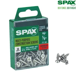 SPAX No. 6 x 5/8 in. L Phillips/Square Flat Head Zinc-Plated Steel Multi-Purpose Screw 50 each