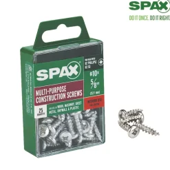 SPAX No. 10 x 5/8 in. L Phillips/Square Zinc-Plated Multi-Purpose Screws 25 pk