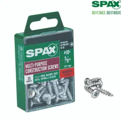 SPAX No. 10 x 5/8 in. L Phillips/Square Zinc-Plated Multi-Purpose Screws 25 pk