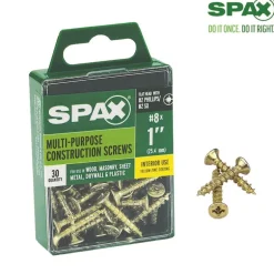 SPAX No. 8 x 1 in. L Phillips/Square Flat Head Yellow Zinc Steel Multi-Purpose Screw 30 each