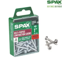 SPAX No. 8 x 1 in. L Phillips/Square Zinc-Plated Multi-Purpose Screws 30 pk