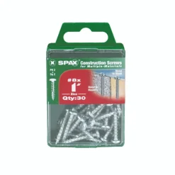 SPAX No. 8 x 1 in. L Phillips/Square Zinc-Plated Multi-Purpose Screws 30 pk