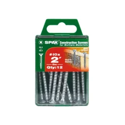 SPAX No. 10 x 2 in. L Phillips/Square Flat Head Zinc-Plated Steel Multi-Purpose Screw 12 each