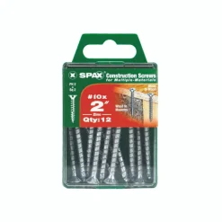 SPAX No. 10 x 2 in. L Phillips/Square Flat Head Zinc-Plated Steel Multi-Purpose Screw 12 each