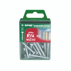 SPAX No. 8 x 1-1/4 in. L Phillips/Square Zinc-Plated Multi-Purpose Screws 30 pk