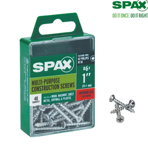 SPAX No. 6 x 1 in. L Phillips/Square Flat Head Zinc-Plated Steel Multi-Purpose Screw 40 each