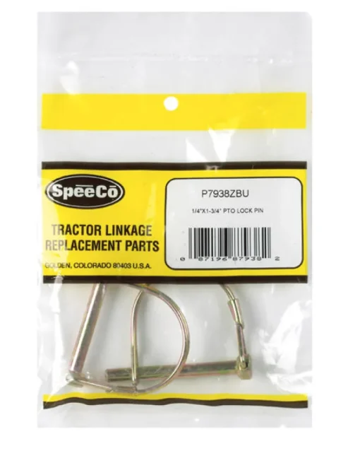 SpeeCo Steel PTO Lock Pin 1/4 in. D X 1-3/4 in. L