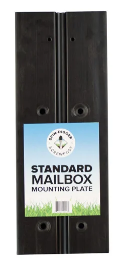 SpinDigger 18 in. H x 8 in. W Black Plastic Mailbox Mounting Plate