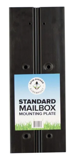 SpinDigger 18 in. H x 8 in. W Black Plastic Mailbox Mounting Plate