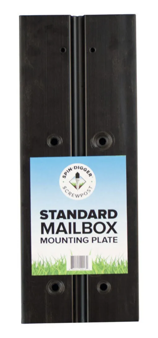 SpinDigger 18 in. H x 8 in. W Black Plastic Mailbox Mounting Plate