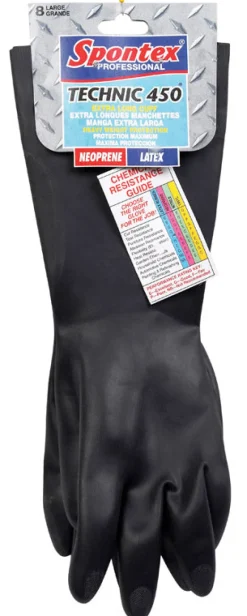 Spontex Technic 450 Latex/Neoprene Cleaning Gloves L Black 1 pk