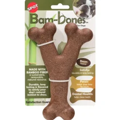 Spot Bam-bones Brown Bacon-Flavored Wish Bone Dog Toy 1 pk