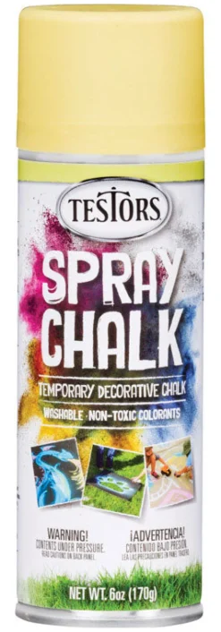 Spray Chalk Paint, Washable, Matte Yellow, 6-oz.