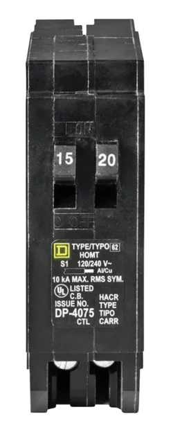 Square D 15/20 amps Tandem Single Pole Circuit Breaker