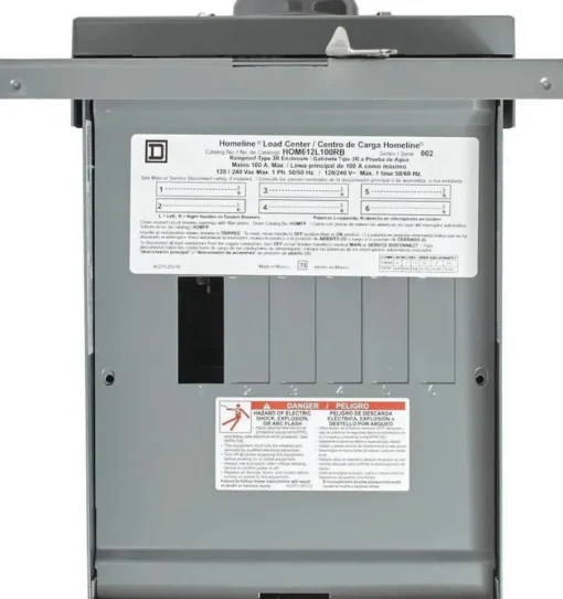 Square D HomeLine 100 amps 120/240 V 6 space 12 circuits Wall Mount Main Lug Load Center