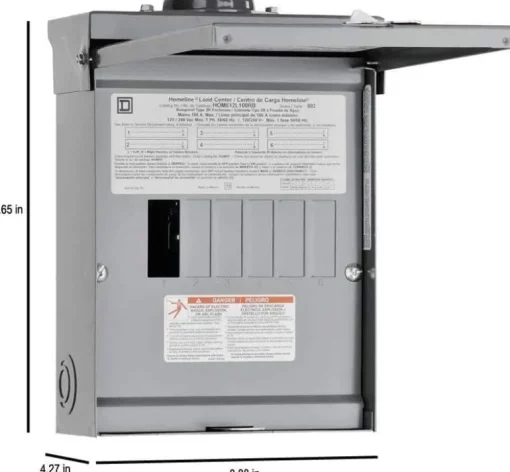 Square D HomeLine 100 amps 120/240 V 6 space 12 circuits Wall Mount Main Lug Load Center