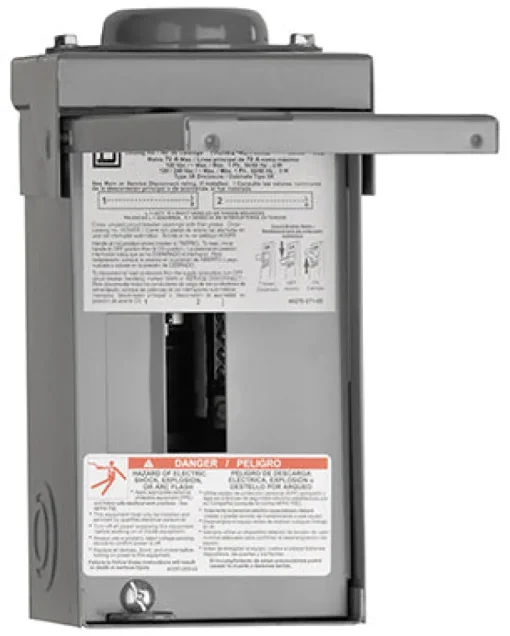 Square D HomeLine 70 amps 120/240 V 2 space 4 circuits Wall Mount Main Lug Load Center