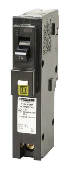 Square D HomeLine 20 amps Arc Fault Single Pole Circuit Breaker