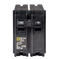 Square D HomeLine 70 amps Plug In 2-Pole Circuit Breaker