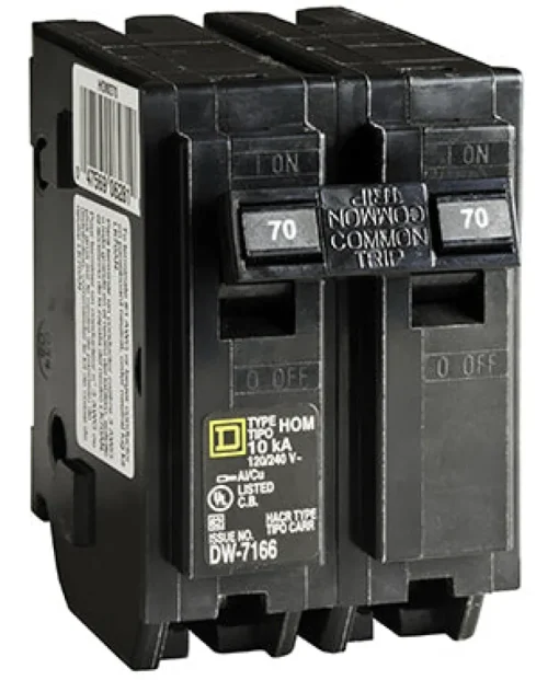 Square D HomeLine 70 amps Plug In 2-Pole Circuit Breaker
