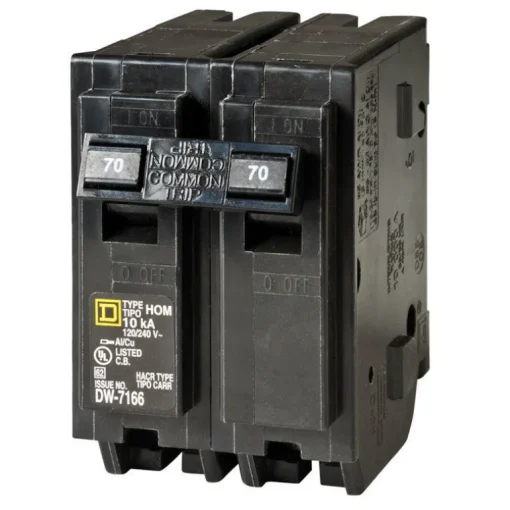 Square D HomeLine 70 amps Plug In 2-Pole Circuit Breaker