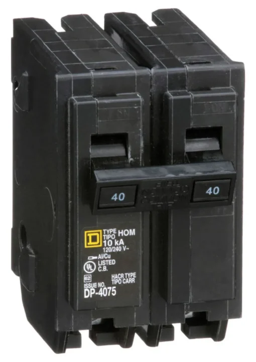 Square D HomeLine 40 amps Surge 2-Pole Circuit Breaker