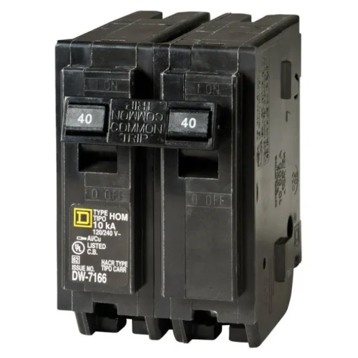 Square D HomeLine 40 amps Surge 2-Pole Circuit Breaker