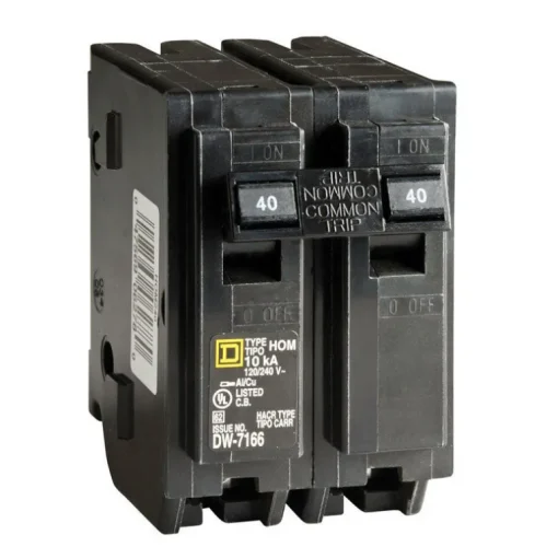 Square D HomeLine 40 amps Surge 2-Pole Circuit Breaker