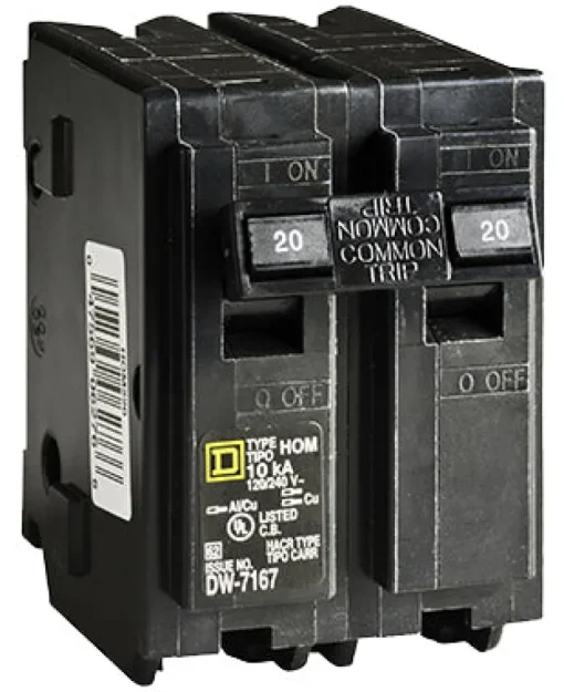 Square D HomeLine 20 amps Surge 2-Pole Circuit Breaker