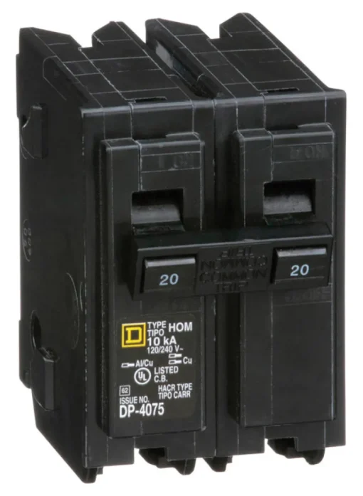 Square D HomeLine 20 amps Surge 2-Pole Circuit Breaker
