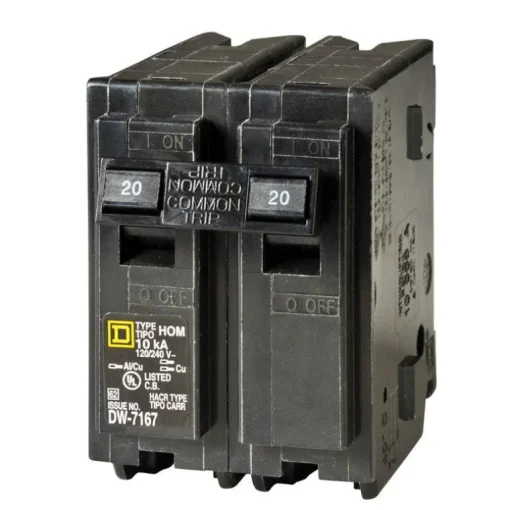 Square D HomeLine 20 amps Surge 2-Pole Circuit Breaker