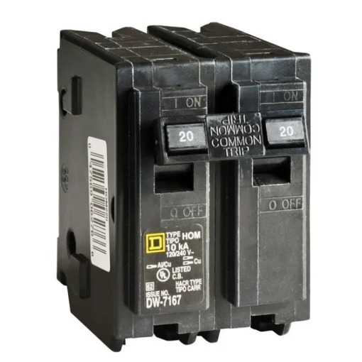 Square D HomeLine 20 amps Surge 2-Pole Circuit Breaker