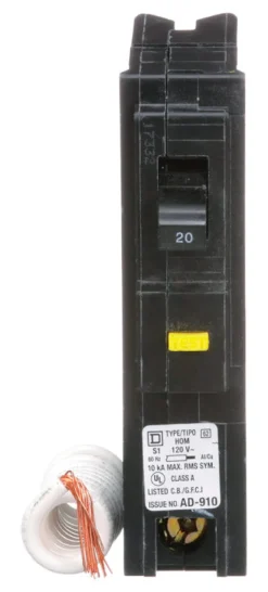 Square D HomeLine 20 amps Surge Single Pole Circuit Breaker