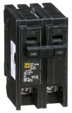 Square D HomeLine 100 amps Surge 2-Pole Circuit Breaker